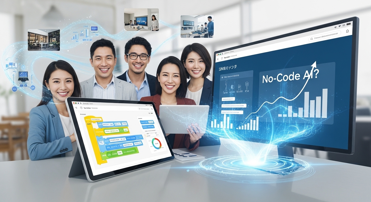 ノーコードAIとは？中小企業のDXを加速する活用事例と注意点